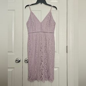 Lilac Lace Lattice ASTR Midi Dress